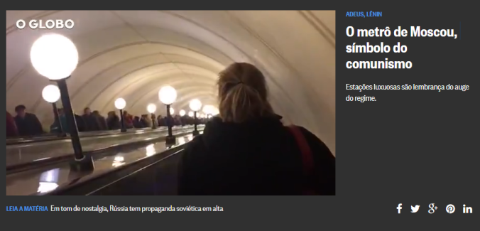 Globo - O metrô de Moscou símbolo do comunismo